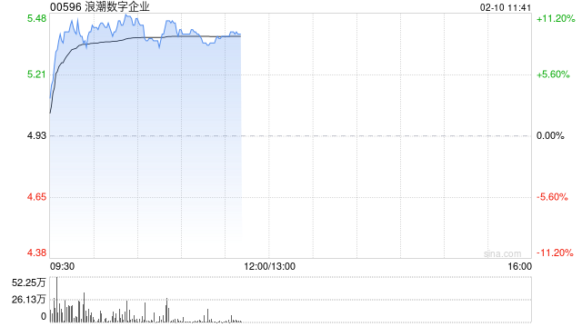 浪潮数字企业盘中涨超10% 公司持续推动ERP国产替代进程